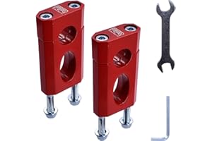 PPR PIT PRO RACING Handlebar Risers, 7/8" 22 mm Handlebar Mount Clamp Risers for 50 70 125cc XR/CRF Dirt Pit Bike (Red)