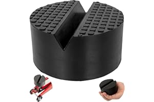 ‎YOUR DAY MATE Nakładka gumowa na podnośnik samochodowy, 1 sztuka, Ø 100 x 50 mm nakładka, z 18 x 18 mm wycięciem w kształcie litery V, dla pojazdów do 3,5 T, podkładka pod podnośnik samochodowy, nakładka na