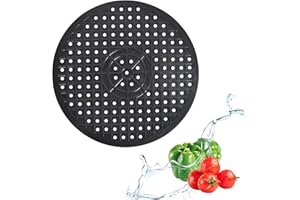 NAAPESI Alfombrilla de Goma para Fregadero Redonda, 30,6 CM, Protector Fregadero de Drenaje, Alfombrilla Escurreplatos, Inserto para Fregadero, para Proteger la Pila y la Vajilla(Negro Redonda)