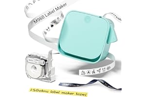 Goknu Etikettiergerät M960, Bluetooth Beschriftungsgerät Selbstklebend, M960 Etikettendrucker Unterstützung Farbdruck, Thermotransfer Label Printer für Küche Office Büro Home Schule-Grün
