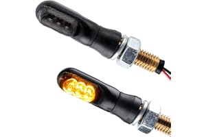 Germany Motorsports Motorrad LED Mini Blinker Spark schwarz smoke getönt Miniblinker e-geprüft vorne hinten 12V (1 Paar)