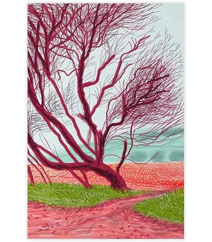 Tableau Toile David Hockney « The Arrival Of Spring » – Déco Murale Moderne 40x60cm | Salon, Chambre, Bureau
