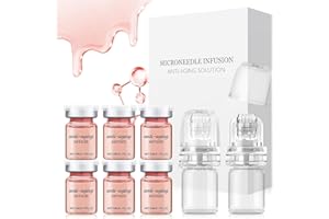 SHOPPGO Microneedling Viso, 6PCS Siero per Microneedling un Siero Profondamente Idratante, Anti-Età e Levigante per Tutti I Tipi di Pelle