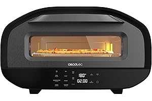 ‎CECOTEC Cecotec Elektrischer Pizzaofen mit Sichtfenster Pizza&Co Tifosi. 1700W, 12 Liter Kapazität, digitale Steuerung, beschichteter Stahl, 8 Funktionen, Timer, Temperatur 80°C - 430°C, Innenbeleuchtung