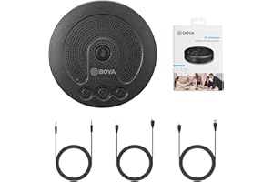 BOYA Speakerphone Conference Microphone with 3.5mm TRRS USB Type-C USB Connector for iOS iPhone Android Smartphone Tablet PC Laptop Recording Skype Conference Call