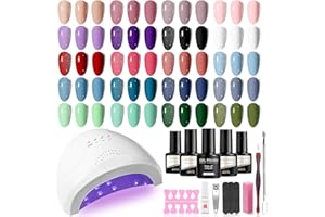 NAILWIND Kit Vernis Semi Permanent avec UV/LED 48W Lampe Nude Violet Blanc Rouge Bleu Vert 20 Couleurs Gel Vernis à Ongle Complet Kit Cadeau Femme Fête