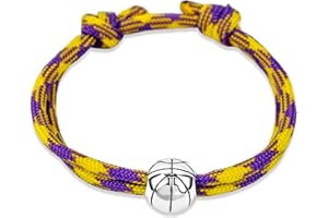 Ernestine - Bracelet Basketball réglable acier inoxydable - Idée cadeau basket homme femme - Bracelet Basket sport - Cadeau Homme Noël anniversaire fête des pères - bijou Basketball - bijoux sports