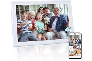 Winverty 11 Zoll Digitaler Fotorahmen Elektronischer Fotorahmen, 32G Großraum-Speicher, Touchscreen, kann Musik, Video abspielen.(Schwarz) (Weiß)