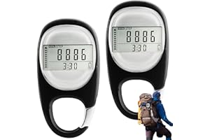 GOMETY Contapassi 3D con clip, contapassi digitale portatile, contapassi preciso, contapassi senza app e cellulare, contapassi, contapassi, contapassi, calorie bruciate, ideale per camminare