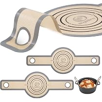 Lot de 2 tapis de cuisson réutilisables en silicone anti-adhésif et facile à nettoyer avec poignées extra longues Gris