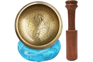 OXTXO Tibetan Singing Bowl Set – Handmade Meditation Bowl for Mindfulness, Sound Healing, Yoga, Chakra Balancing, and Stress Relief – Includes Cushion & Mallet – Spiritual Gift.