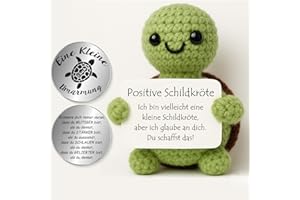 Tixlux Pocket Hug Positive Schildkröte, Kreative Strickwolle Schildkröte Puppe und Kleine Umarmung Glücksbringer, MutmacherGeschenk, Gute Besserung Geschenk, Einschulung Geschenk