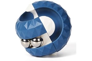 Yiran Rotating Cube Bead Orbit Ball Maze Ball Fidget Hand Spinner Sensory Toys Anxiety and Stress Relief Fingertip Gyro Educational Puzzle Games for Interactive Toys Kids and Adult - Blue