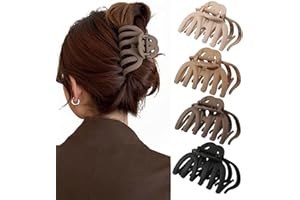 ‎BH-MISSTARS 4 Stück Große Haarklammer, Oktopus Klammer Spinne Haar Klaue, 9.5cm Rutschfeste Haarspangen Damen Dickes Haar, Haarstyling Zubehör für Frauen Mädchen, Neutrale Farben