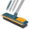 Noridy Bathroom Cleaning Brush Wiper with Strong Bristle 2 in 1 Tiles Cleaning Brush Floor Scrub Bathroom Brush with Long Handle 120° Rotate Bathroom Floor Cleaning Brush