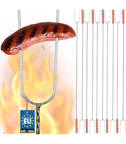 Brochettes En Bois Pour Feu De Camp - Lot De 100 - Longueur 100 Cm, Diamètre 6 Mm - Pour Guimauves, Saucisses, Légumes - Barbecue, Camping