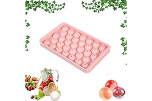 ALELYER Bac à Glaçons Rond,Bacs à Glaçons Rondes,Moules à Glaçons Plateaux de Glaçons en Mini Boule,Bac à Glaçons Forme de Boule Glace Avec 33 Moules à Glaçons pour Boissons Froides, Whisky, Cocktails (Rose)