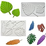 2 Pezzi Stampo foglie silicone foglie tropicali Stampo in Silicone Fondente Sugarcraft Stampo per Torta per Mousse Gelatine D