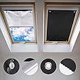 Johgee No Drilling Blackout Blind for Velux GGL Y45 and 045-57 x 100 cm, Thermal Blackout Curtain with Suction Cup, Sun Protection, Blind for Roof Windows, Bedroom, Garden, Car
