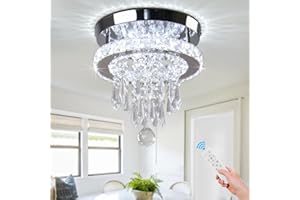 Cainjiazh LED Kristall Deckenleuchte Moderne Deckenleuchte Kronleuchter Deckenlampe Rund Unterputz Pendelleuchte Deckenleuchten für Schlafzimmer Wohnzimmer Küche Schlafzimmer Wohnzimmer (dimmbar)