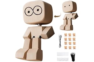AOMANTIC SARL Wackelnder holzmann figur, Holzfigur wackel mit auto clip, Wackelnde holzfigur auto, Woody wackel figur, Kleine holzfigur wackel, Holz wackelfigur, Wackelnde h-olzfigur auto, W-ackel männchen holz