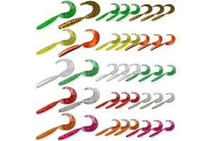 senvenelec 40pcs appâts artificiels, Silicone Souple bionique, Terre Artificielle, appât de ver ver Simulation d'appât pêche ver en Plastique Environnement Vert appât Fort Faux ver, Appât capucin.