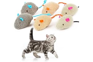 GreeSuit Lot de 6 Souris Jouet pour Chat, Peluches Souris Jouets pour Chat, Coloré drôle Chaton Animaux Domestiques Toys (3 Color)