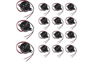 RUNCCI-YUN 15 Pezzi Cicalino Elettronico di Allarme DC 3V 6V 9V 12V 24V 85dB Piezo Buzzer Allarme Sonoro Elettronico con Continuo Suono 22 mm * 10 mm(Nero)