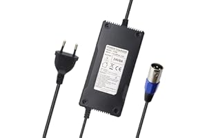 XIIXTOO Alimentatore di rete da 24 V 8 A, cavo di ricarica per sedia a rotelle, scooter elettrico, 3 pin, connettore XLR, sostituisce HP1202L2 per batterie da 24 V Prophete, City-Star, Aldi, Hagebaumarkt