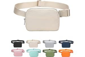 IDAHSOR Unisex Mini Belt Bag with Adjustable Strap Crossbody Waist Bag for Workout Shopping Travelling Hiking (Beige)
