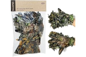 RALSPEC Guantes de camuflaje 3D Ghillie para caza, airsoft, fotógrafo, francotirador, efecto hoja real, roble inglés, camuflaje
