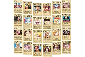 Gujey Poster One Piece Wanted, Anime Poster Affiche One Piece Wanted Poster Manga Nouvelle édition Papier Kraft - 24 affiches (42 x 29 cm) à suspendre pour mur et porte