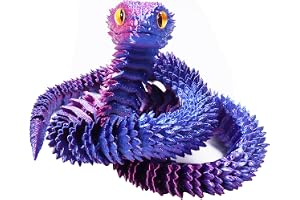 Giugio 3D-tryckt ormleksak, 64 cm, flexibel, falsk orm, i 3D-tryckt plast, för kontors- och heminredning