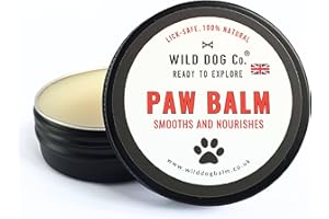 WILD DOG CO Dog Paw Balm for dogs cracked dry paws and pads, itchy paws, hot spots, stop licking, allergies, paw butter, nose balm, lick safe, made in the UK, 30g