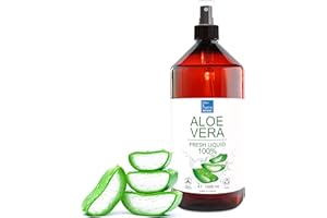 Aloe Vera Liquide Pure 100% Naturel Aloe Vera Hydratant en SPRAY Sans épaississant Aloè Soins Peau Cheveux 1000 ml Aprés Soleil