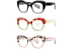 JM Gafas de Lectura Mujer con Bisagra de Muelle, Gafas Luz Azul Ojos de Gato