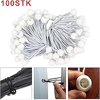 Allright 100er Profi Spanngummis Gummischlaufen Zeltgummis mit Kugel 150mm weiß für Partyzelte