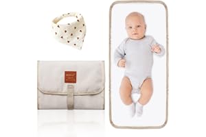 ZMDMAH Cambiador Bebe Portatil Cambiador Bebe Portatil Impermeable Cambiador Para Bebé con 3 Babero triangular para bebé muselina para bebé para niños y niñas