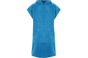 Adore Changing Robe 100% Terry Towelling Cotton with Pocket & Hood Poncho Towel For Beach, Swimming, Surfing