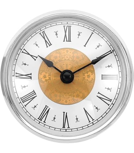 PATIKIL Wanduhr-Einbaukit 90mm – Leises Quarzwerk Mit Arabischen Ziffern, Silberfarben, Perfekt Für Kamin- Oder Tischuhren
