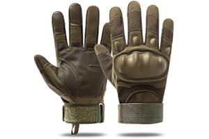 AXELENS Guanti Tattici Militari Uomo Moto Invernali Sportivi Bici Antiscivolo Dieci Dita Outdoor Nocche Imbottite MTB Antivento Leggeri Antitaglio