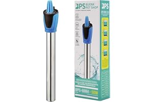 BPS BUENA PET SHOP BPS® Chauffage Submersible pour Aquarium avec Thermomètre Numérique Adhésif 100W 26.5cm BPS-6052