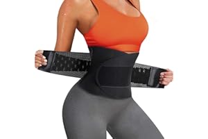 Bingrong Ceinture de Sudation Femme Corset Minceur Ventre Plat Sweat Ceinture Abdominale Soutien du Dos Reglable Serre Taille
