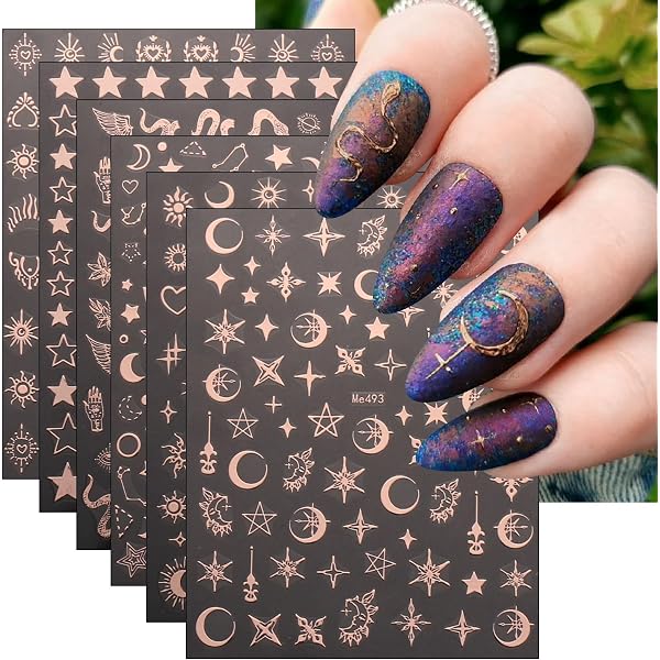 12 Blätter Nagelsticker Von JMEOWIO – Selbstklebend, Roségold, Für Nail Art