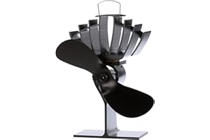 Ecofan 810EUXBX Heat Powered Wood Stove Fan, Black, Multilingual