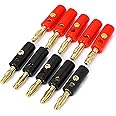 Mozeat Lens 10Pcs 4mm Speaker Banana,Banana Plugs for Speaker Wire Gold Plated Speaker Wire Banana Plugs Connectors