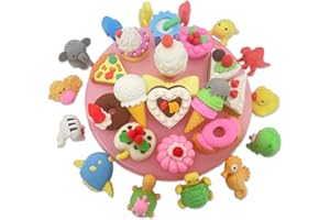 ‎ICEPAPA ICEPAPA, 28 Kawaii Radiergummi kinder, darunter 14 Tier Radiergummi und 14 Nachspeisen Radiergummi für give aways Kindergeburtstag, radiergummi kinder mitgebsel, und kleine Geschenke für Schüler