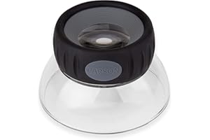 Carson LumiLoupe Plus 5,5x Standlupe mit verstellbarem Fokus und Acrylsockel (LO-06), Farblos