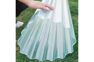 KDDFN Clear Roof Sheet,1.2mm Corrugated Roofing Sheets,FRP Daylighting Plate,Flame Retardant/Rainproof/Anti-UV Garage Roofing Covers,Replacement Shed Panel,1/3/6/7/9/10 Pcs (0.9x1.2m/35x47in,1 Pcs)