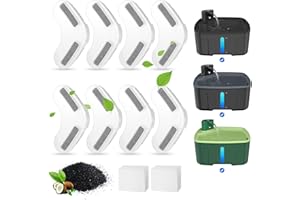 Kittyspout Filtres pour Fontaines À Eau pour Chiens, 8 Filtres + 2 Éponges, Filtres pour Fontaines À Eau pour Fontaines À Chats Fontaines À Chiens